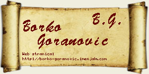 Borko Goranović vizit kartica